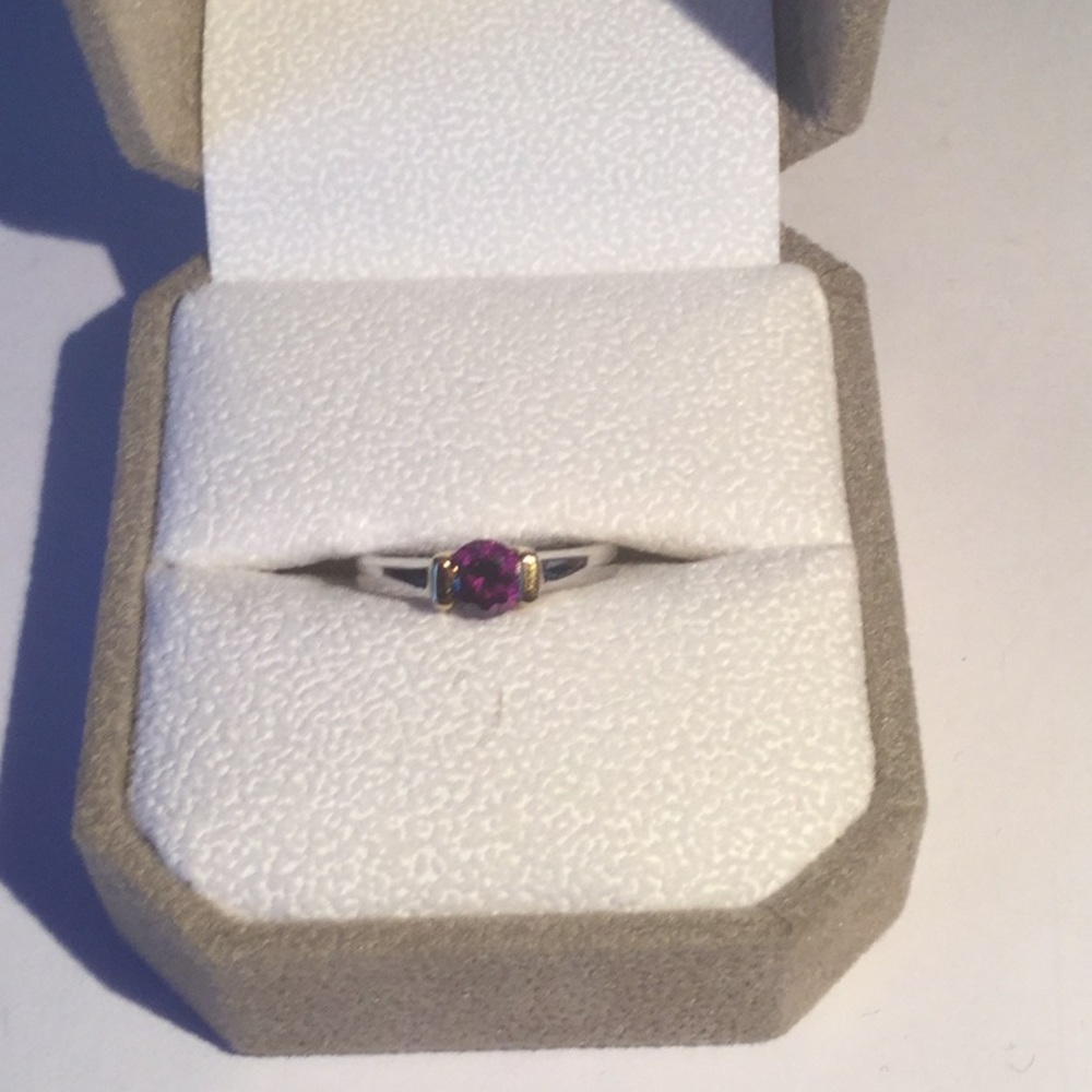 Small amethyst cocktail ring